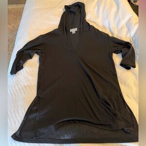 Black Hooded Swim Coverup With Hood